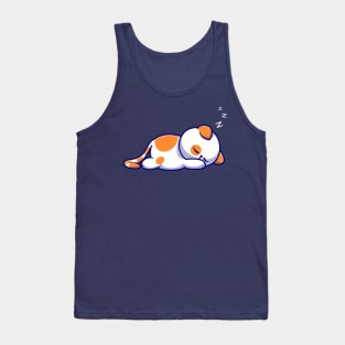 Cute Cat Sleeping Cartoon Tank Top